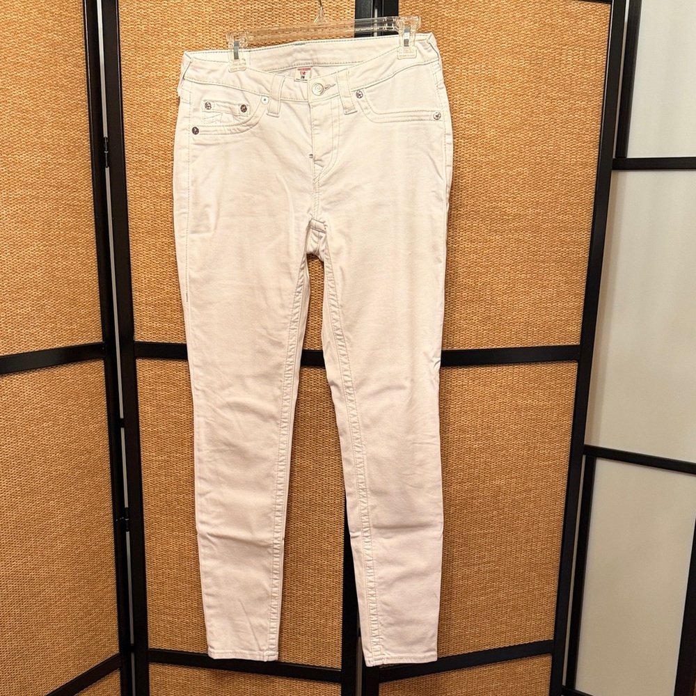 True Religion Women's Skinny Jeans in Light Cream Wash